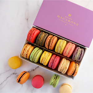 Hilton Macarons - Box of 12 Classic Macarons. Buy on line for delivery anywhere in UK