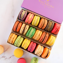 Load image into Gallery viewer, Hilton Macarons - Box of 18 Classic Macarons. Buy online for delivery anywhere in UK